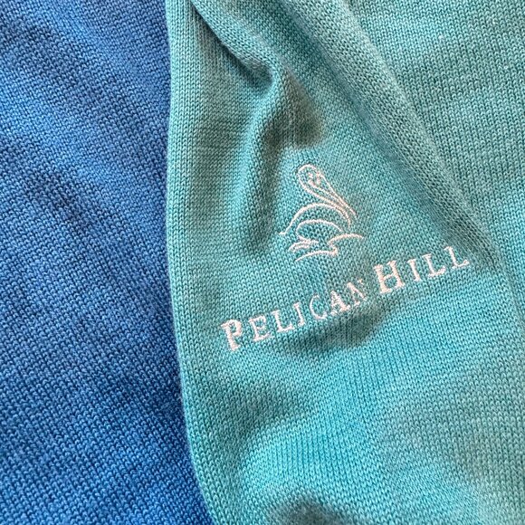 Men's Peter Millar Soft Blue Green Sweaters - Picture 5 of 7